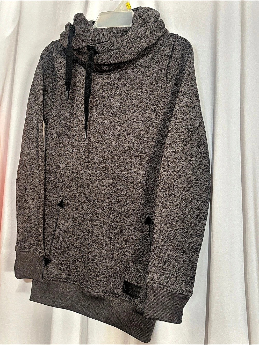 Volcom Women’s Tower Cowl Neck Pullover Fleece Hoodie Grey Small NWOT - Picture 3 of 14